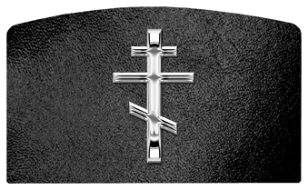 DACRO 519 SL SH BK Silver Orthodox Cross Shimmer Black Background